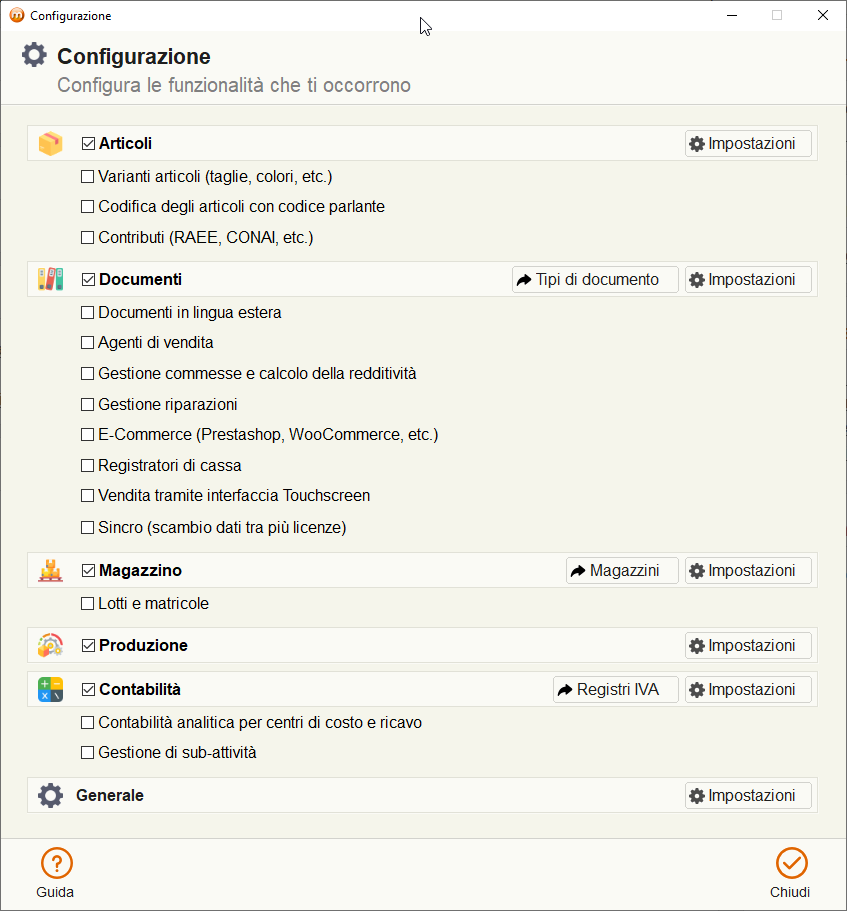 configurazione